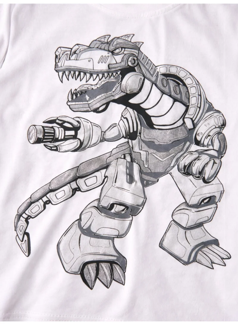 Victor And Jane  Boys Dinosaur Graphic T-Shirt & Black Shorts Set for Men | Best Price UAE